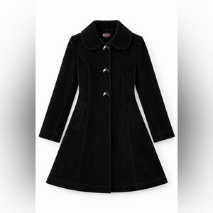 Gallery Petite Black Velvet Coat PS